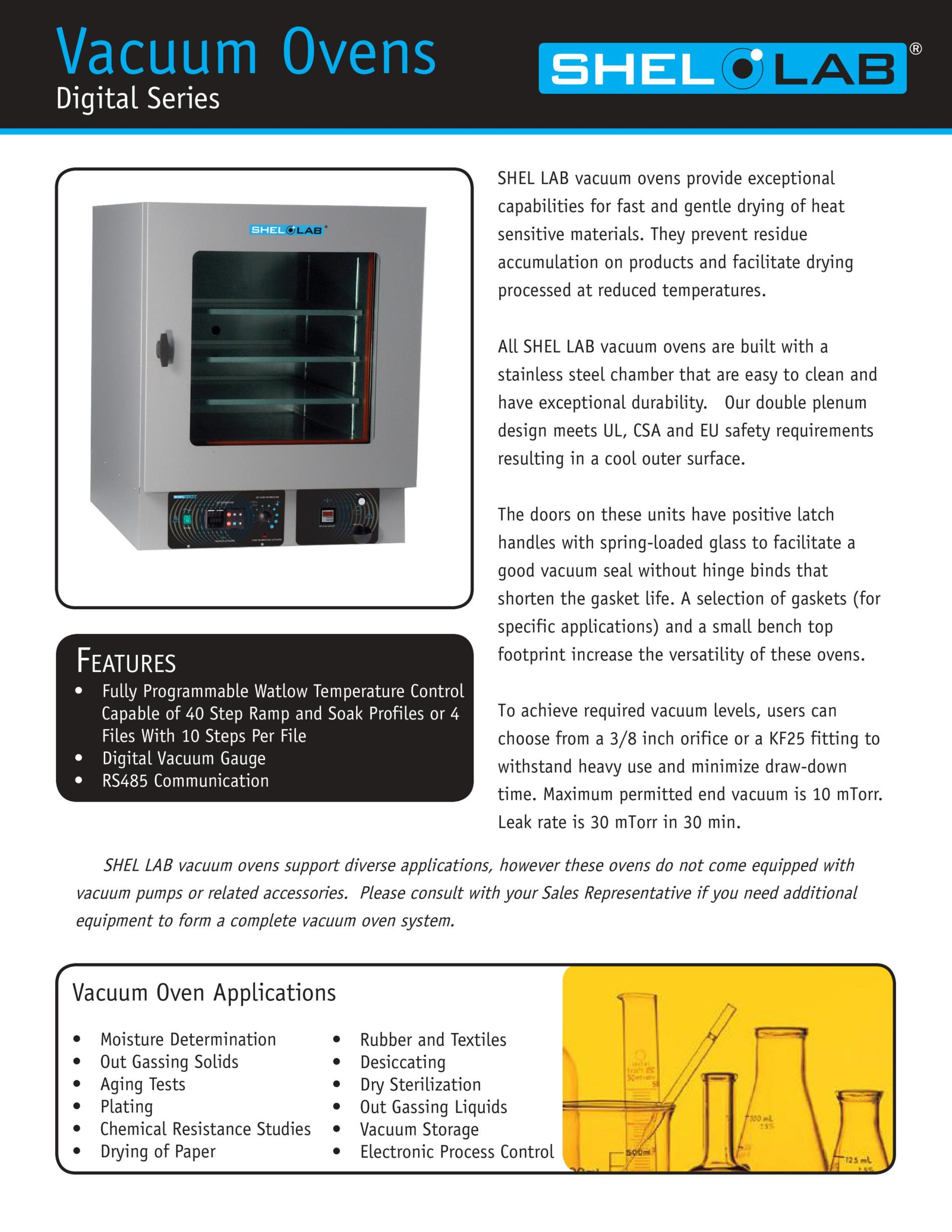 Vacuum Ovens Digital SVAC2 Shellab 